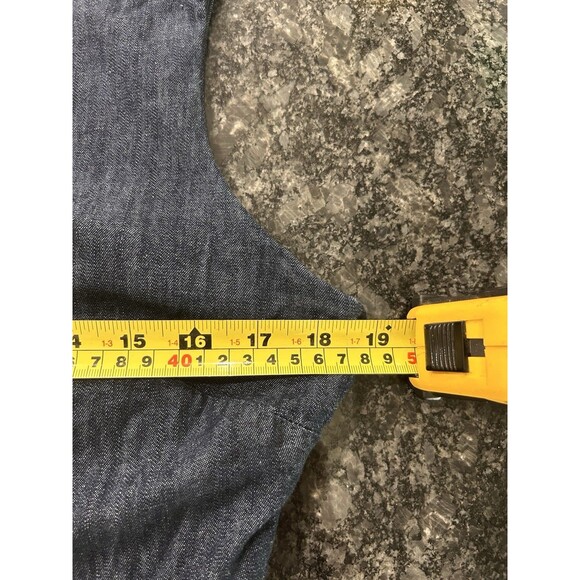 Vineyard Vines Blue Denim Chambray Fit and Flare Dress VNeck Size 10 USA Preppy - Picture 7 of 8